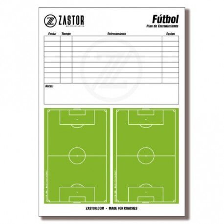 BLOC DE 50 FEUILLES TACTIQUES A4 FOOTBALL ZASTOR 