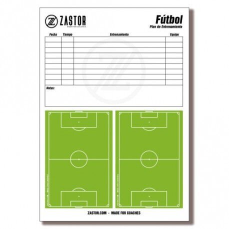 BLOC DE 50 FEUILLES TACTIQUES A4 FOOTBALL ZASTOR BLOC DE 50 FEUILLES TACTIQUES A4 FOOTBALL ZASTOR