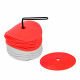 LOT DE 24 DISQUES PLATS BLANC/ROUGE ZASTOR