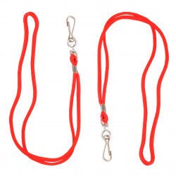 2 CORDONS POUR SIFFLET ARBITRE ROUGE ZASTOR