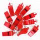 LOT DE 12 SIFFLETS ARBITRE PLASTIQUES ROUGE ZASTOR