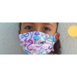 Masques enfants en tissu 50 lavages catégorie 1 normes AFNOR S76-001 déstockage