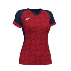 MAILLOT MANCHES COURTES FEMME SUPERNOVA III JOMA MARINE/ROUGE