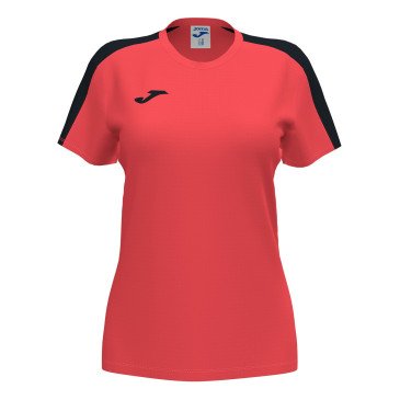 MAILLOT MANCHES COURTES FEMME ACADEMY III JOMA CORAIL FLUO/NOIR