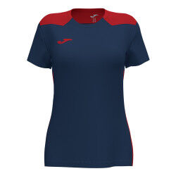 MAILLOT FEMME MANCHES COURTES CHAMPIONSHIP VI JOMA MARINE/ROUGE