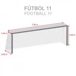 PAIRE DE FILETS FOOTBALL CHAMPION BLANC POUR BUT À 11 ZASTOR - 5012