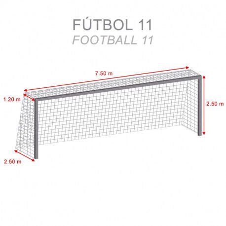 PAIRE DE FILETS FOOTBALL CHAMPION BLANC POUR BUT À 11 ZASTOR - 5012