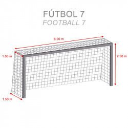 PAIRE DE FILETS FOOTBALL EXPERT BLANC POUR BUT À 7 ZASTOR - 5033