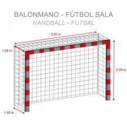 PAIRE DE FILETS HANDBALL/FUTSAL BASIC BLANC ZASTOR - 5051