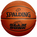 Ballon basket intérieur extérieur taille 7 SLAM DUNK en caoutchouc T7 orange SPALDING