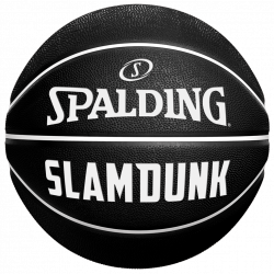 Ballon basket SLAM DUNK noir et blanc caoutchouc outdoor SPALDING