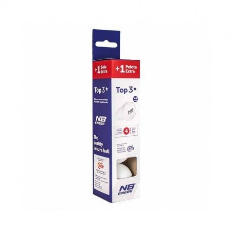 BOITE DE 4 BALLES TENNIS DE TABLE TOP 3* DONT 1 GRATUITE ENEBE - 845499 BOITE DE 4 BALLES TENNIS DE TABLE TOP 3* DONT 1 GRATUITE ENEBE - 845499