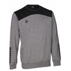 SWEAT OXFORD COL ROND ADULTE GRIS/NOIR SELECT DESTOCKAGE