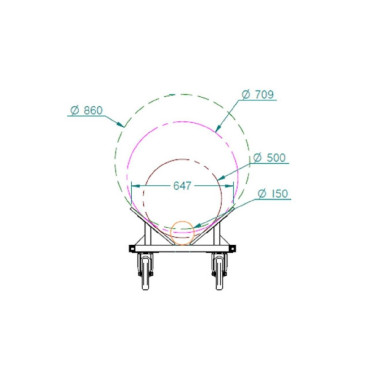 CHARIOT DE TRANSPORT POUR PISTE ENROULABLE SUR ROULETTE DIMASPORT - 13195