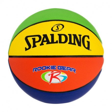 Ballon basket ROOKIE GEAR MULTI COLOR T4 (TAILLE 4) junior caoutchouc outdoor SPALDING