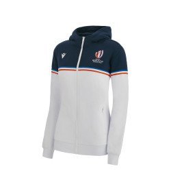 Veste capuche COUPE DU MONDE DE RUGBY FRANCE 2023 junior blanc MACRON 