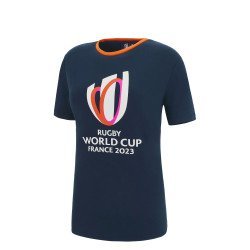 T-shirt COUPE DU MONDE DE RUGBY FRANCE 2023 junior fille marine MACRON