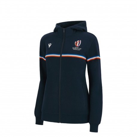 Veste capuche COUPE DU MONDE DE RUGBY FRANCE 2023 junior fille marine MACRON 