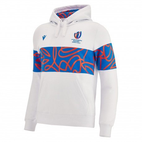 Sweat capuche COUPE DU MONDE DE RUGBY FRANCE 2023 adulte blanc MACRON