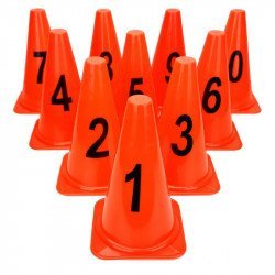 Set de 10 cônes numérotés 23CM COTI de 1 à 10 ZASTOR