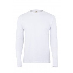 T-shirt coton PARADISE unisexe manches longues blanc MUKUA