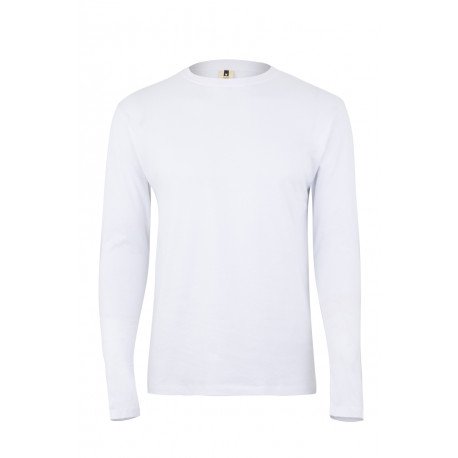 T-shirt coton PARADISE unisexe manches longues blanc MUKUA