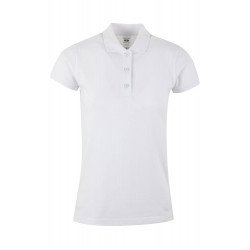 Polo coton femme MACKAY manches courtes blanc MUKUA