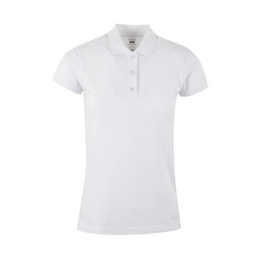 Polo coton femme MACKAY manches courtes blanc MUKUA