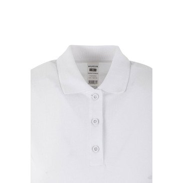 Polo coton femme MACKAY manches courtes blanc MUKUA