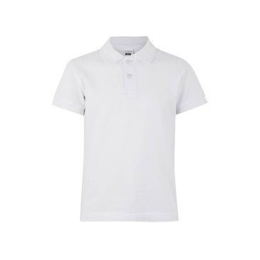 Polo coton MACKAY enfant manches courtes blanc MUKUA