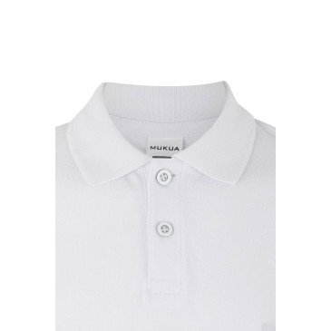 Polo coton MACKAY enfant manches courtes blanc MUKUA