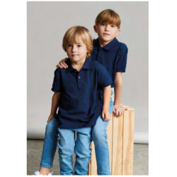 Polo coton MACKAY 210 grs enfant manches courtes blanc MUKUA