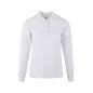 Polo coton HOBART 210 grs unisexe manches longues blanc MUKUA
