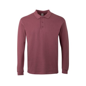 Polo coton HOBART unisexe manches longues couleur MUKUA