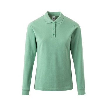 Polo coton femme HOBART manches longues couleur MUKUA