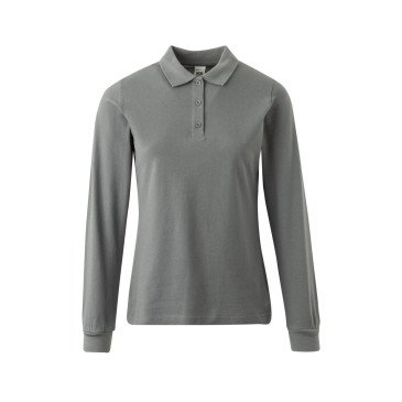 Polo coton femme HOBART manches longues couleur MUKUA