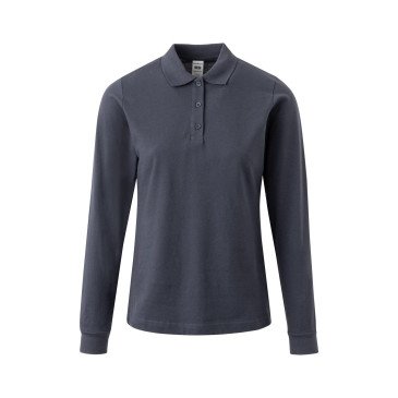 Polo coton femme HOBART manches longues couleur MUKUA