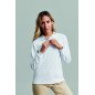 Polo coton femme HOBART 210 grs manches longues blanc MUKUA