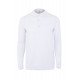 Polo CLIFTON unisexe manches longues blanc MUKUA