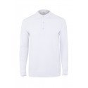 Polo CLIFTON unisexe manches longues blanc MUKUA