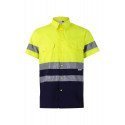 Chemise bicolore manches courtes Haute Visibilité VELILLA 142