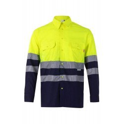 Chemise bicolore manches longues Haute Visibilité VELILLA 144