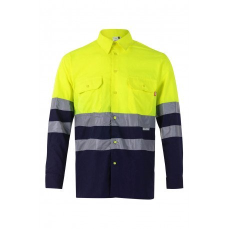 Chemise bicolore manches longues Haute Visibilité VELILLA 144 Chemise bicolore manches longues Haute Visibilité VELILLA 144