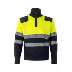 Pull bicolore demi-zip Haute Visibilité VELILLA 301001