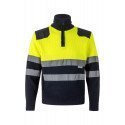 Pull bicolore demi-zip Haute Visibilité VELILLA 301001