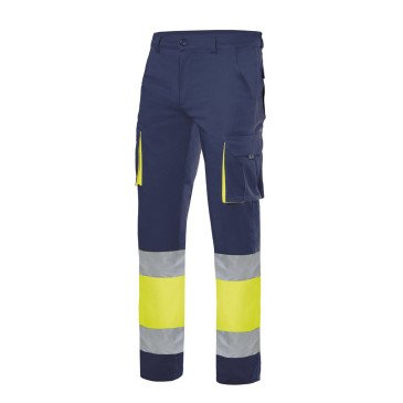Pantalon stretch bicolore multipoches Haute Visibilité VELILLA 303002S