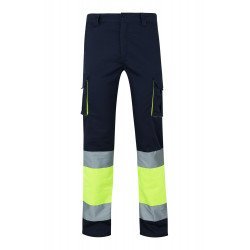 Pantalon stretch bicolore multipoches Haute Visibilité VELILLA 303002S