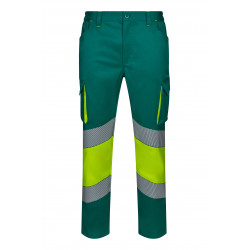 Pantalon stretch bicolore avec bande segmentée Haute Visibilité VELILLA 303008S