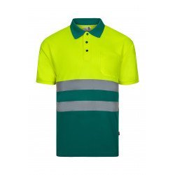 Polo bicolore manches courtes Haute Visibilité VELILLA 305504