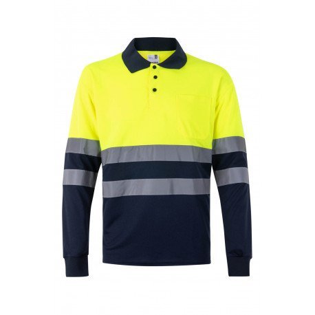 Polo bicolore manches longues Haute Visibilité VELILLA 305507